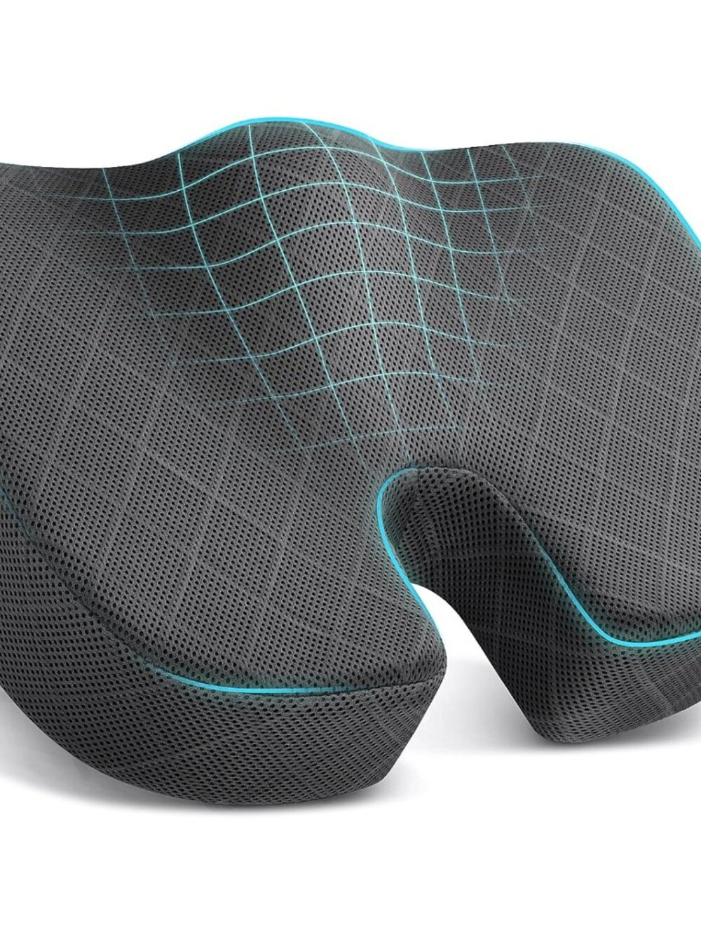 Seat Cushion, Memory Foam Office Chair Cushion - Grey, Large